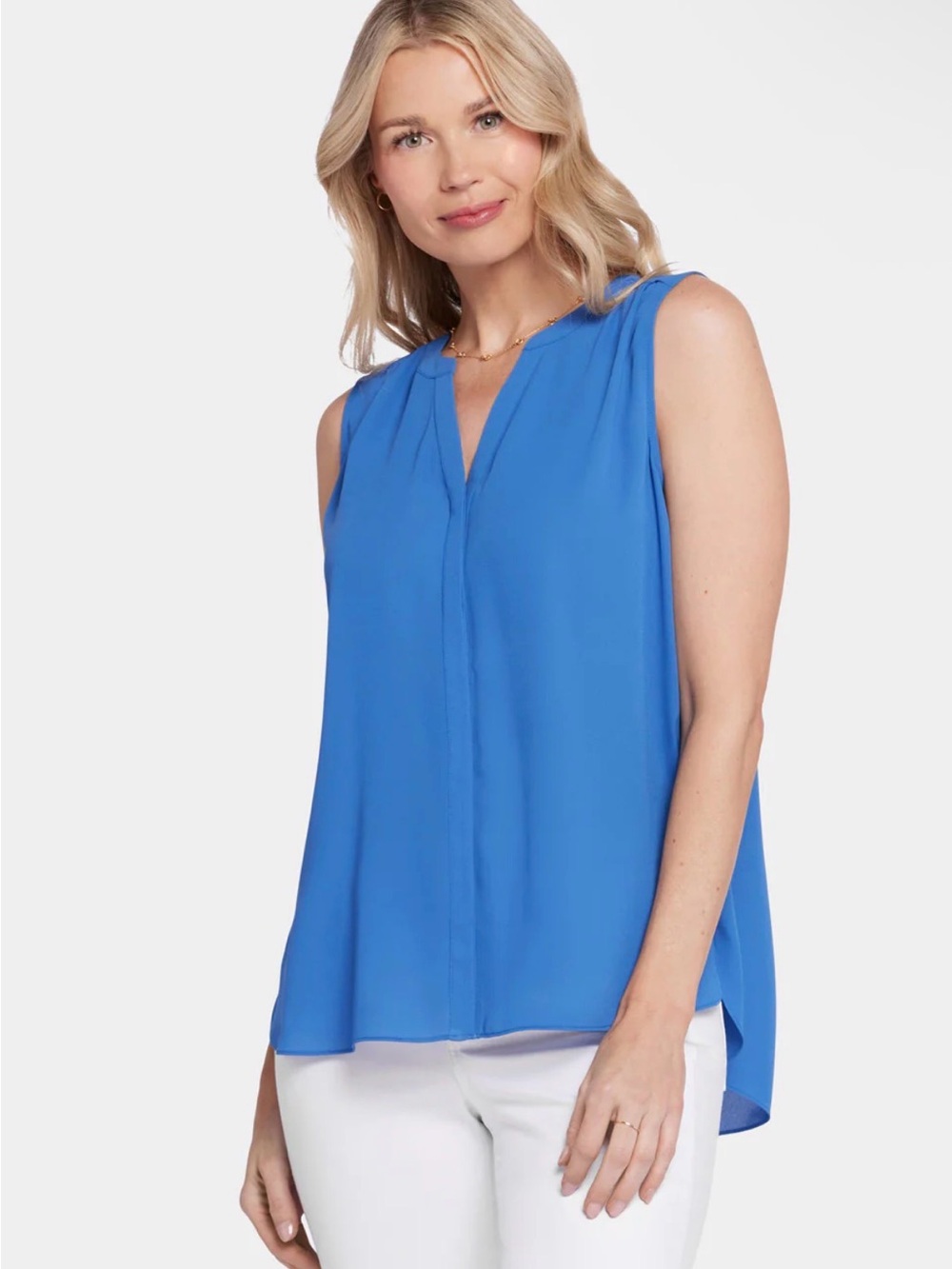 NYDJ Sleeveless V-Neck Tank in Cobalt Blue
